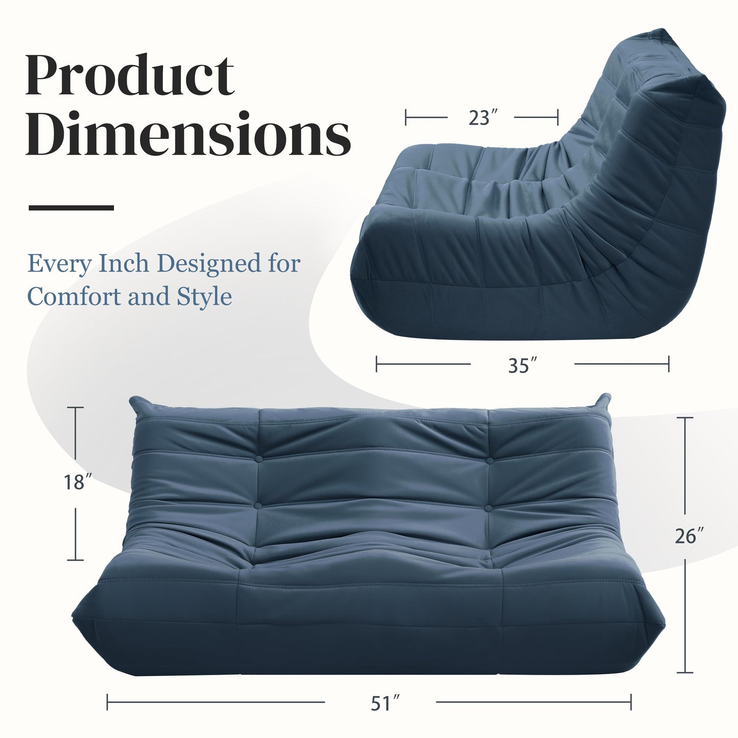 Dark Gray Bean Bag Chair
