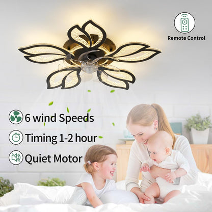 32" Black Ceiling Fan with Light