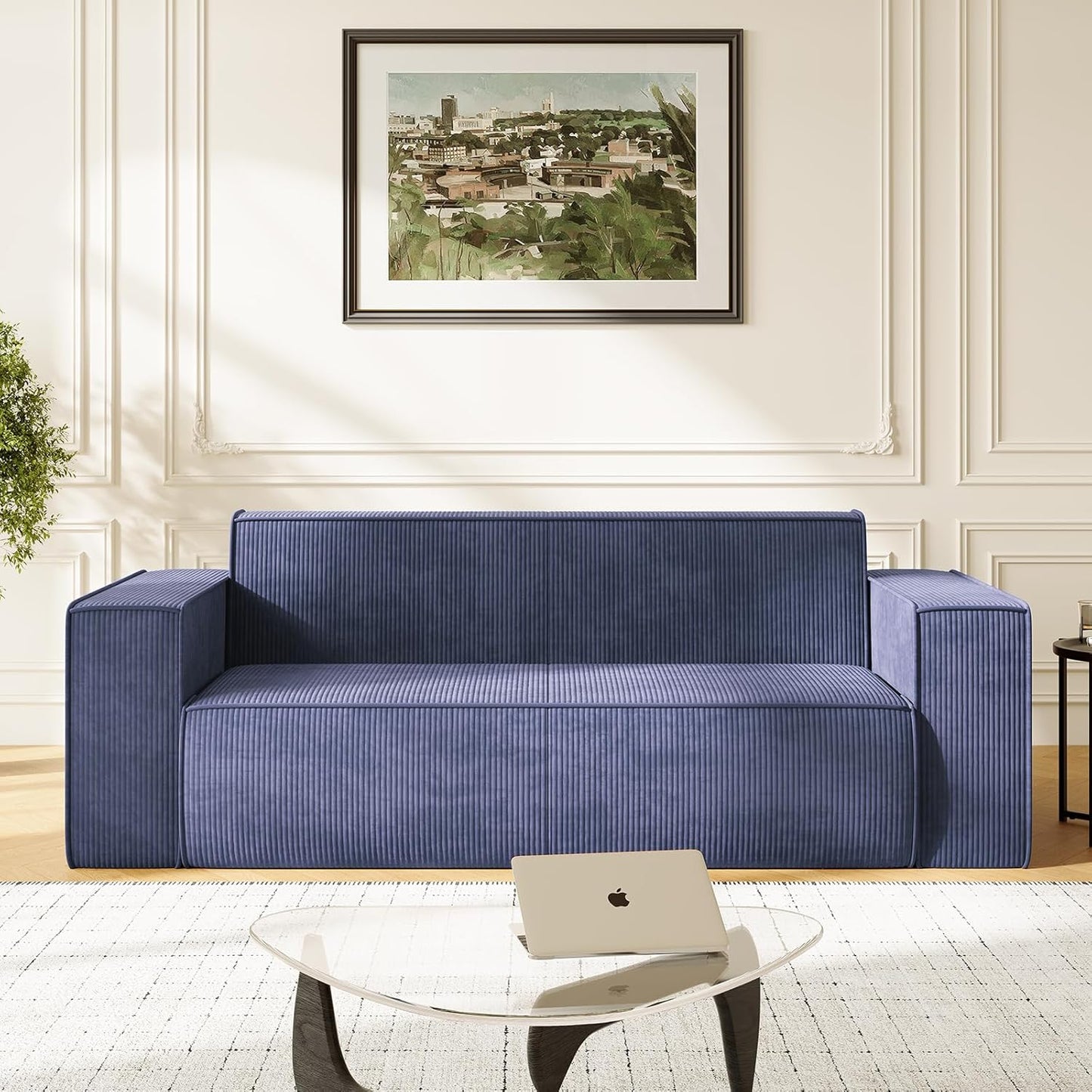 Mjkone 76" 3-Seater Brown Sofa