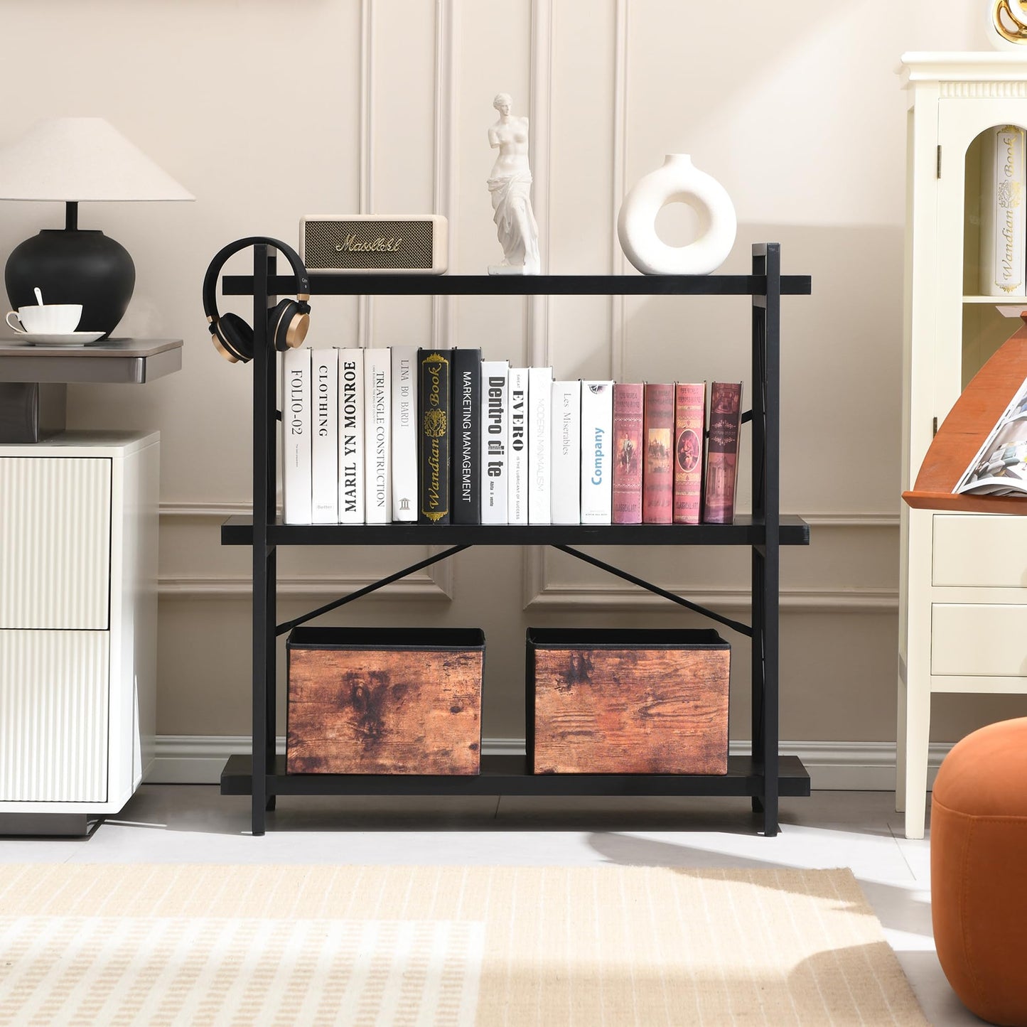 HCHQHS 4-Tier Industrial Bookshelf