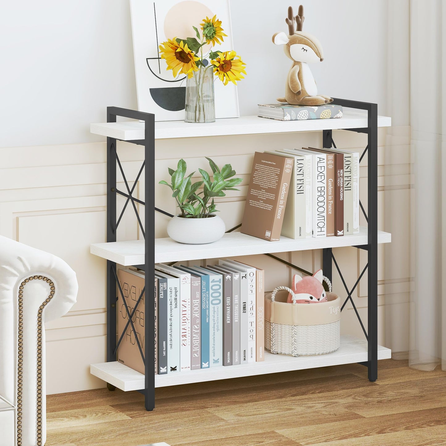 HCHQHS 4-Tier Industrial Bookshelf