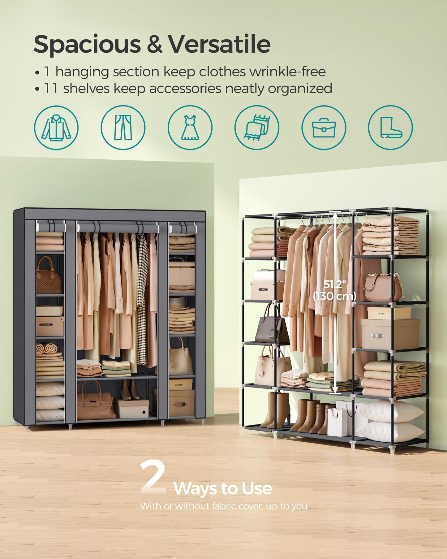 SONGMICS Portable Closet Wardrobe
