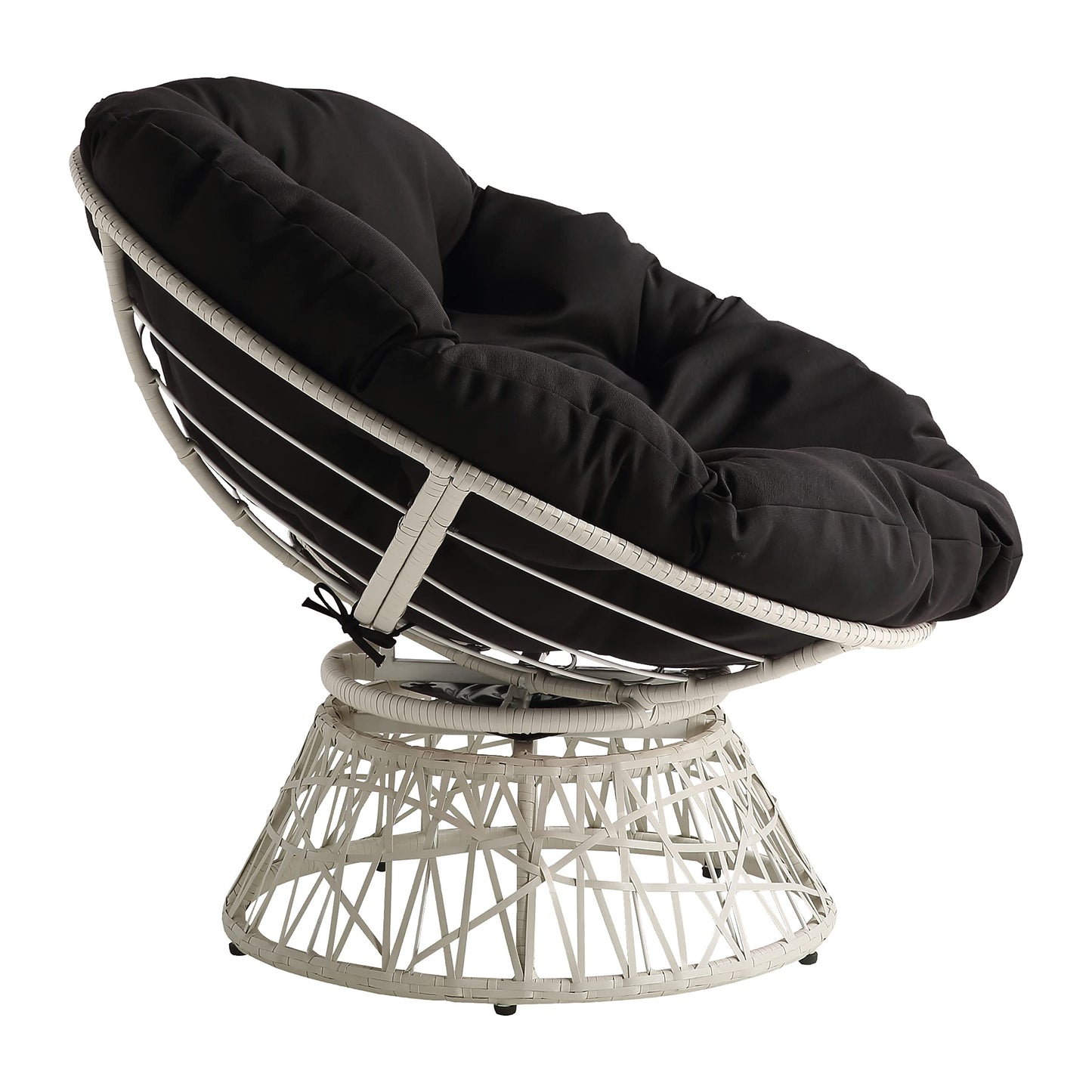 OSP Swivel Papasan Chair White