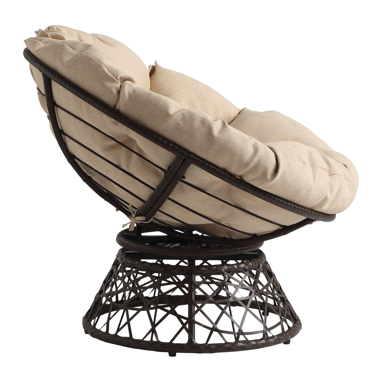 OSP Swivel Papasan Chair White