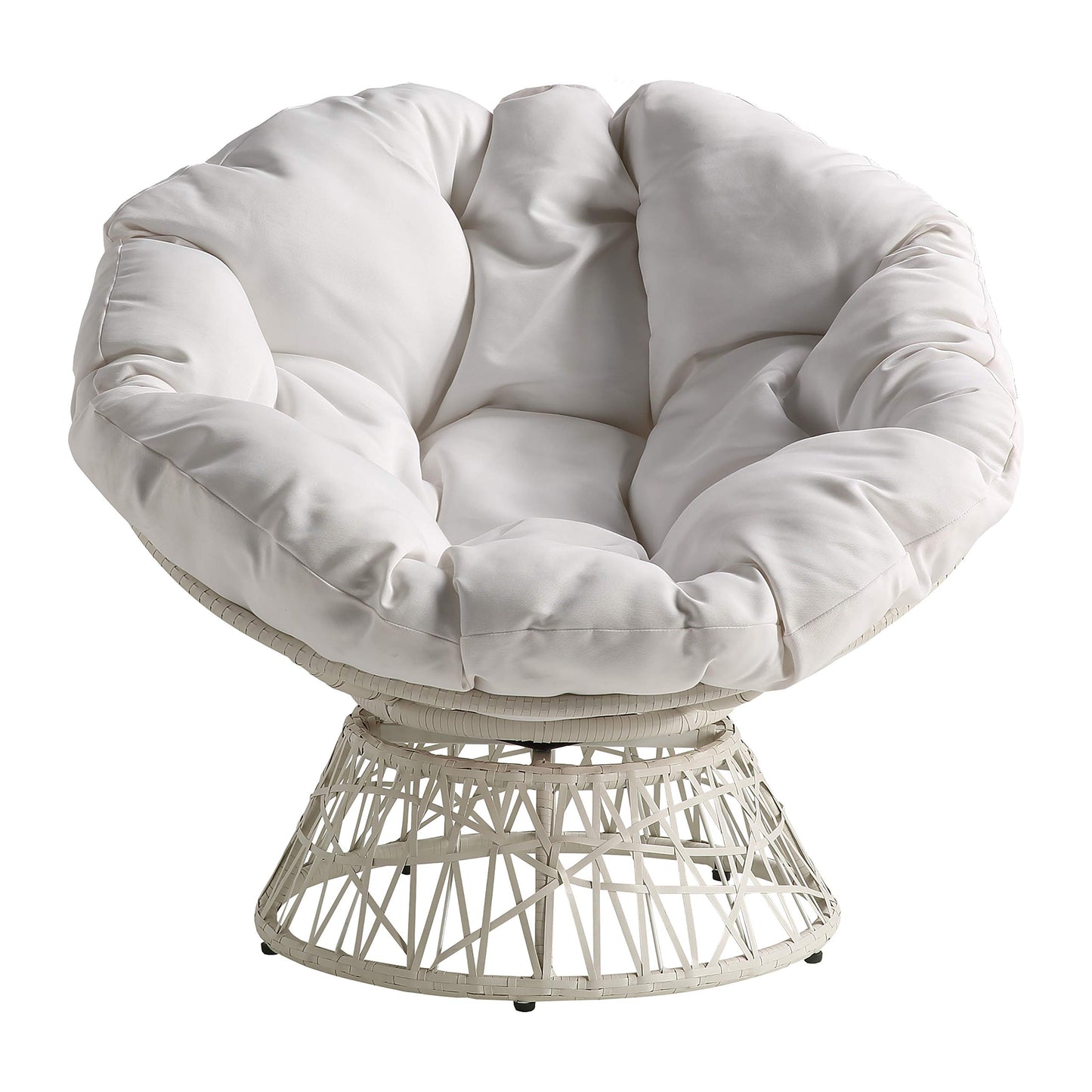 OSP Swivel Papasan Chair White