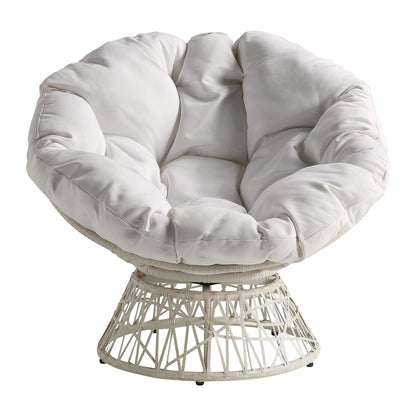 OSP Swivel Papasan Chair White