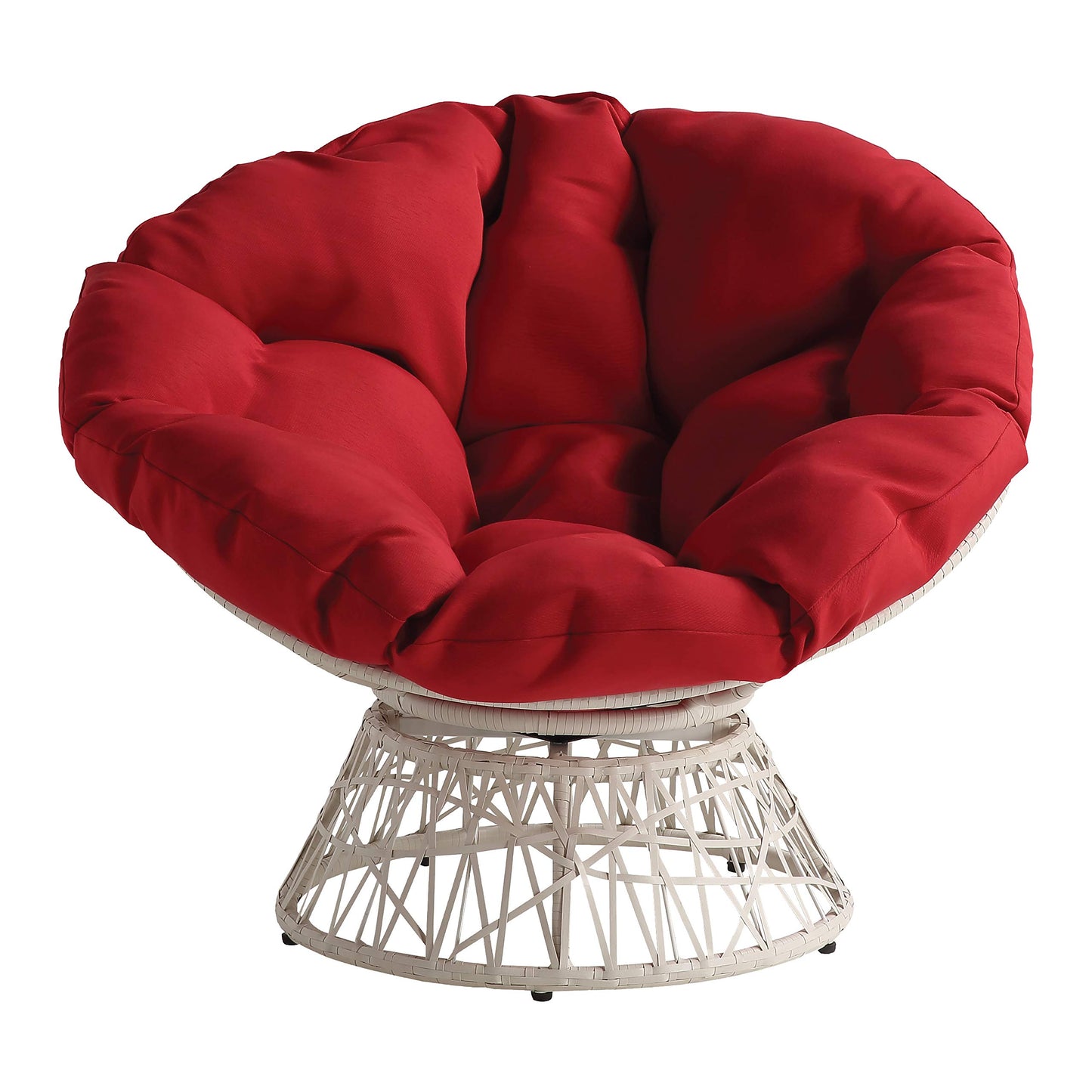 OSP Swivel Papasan Chair White