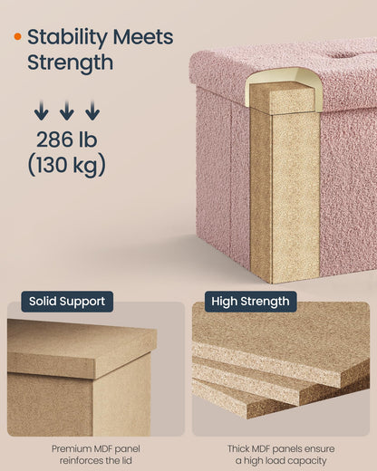 SONGMICS Storage Ottoman Bench, 15"x30"x15"