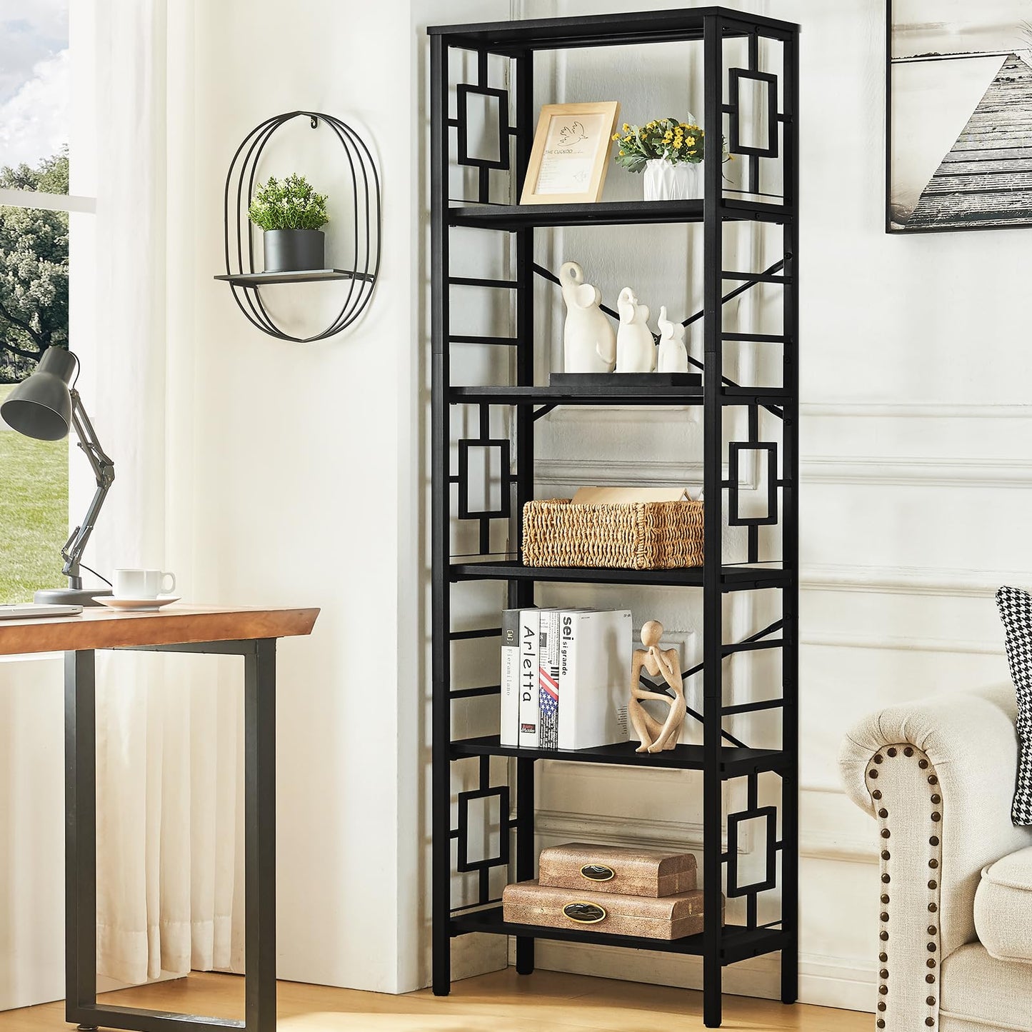 HOMISSUE 84" Metal Bookshelf