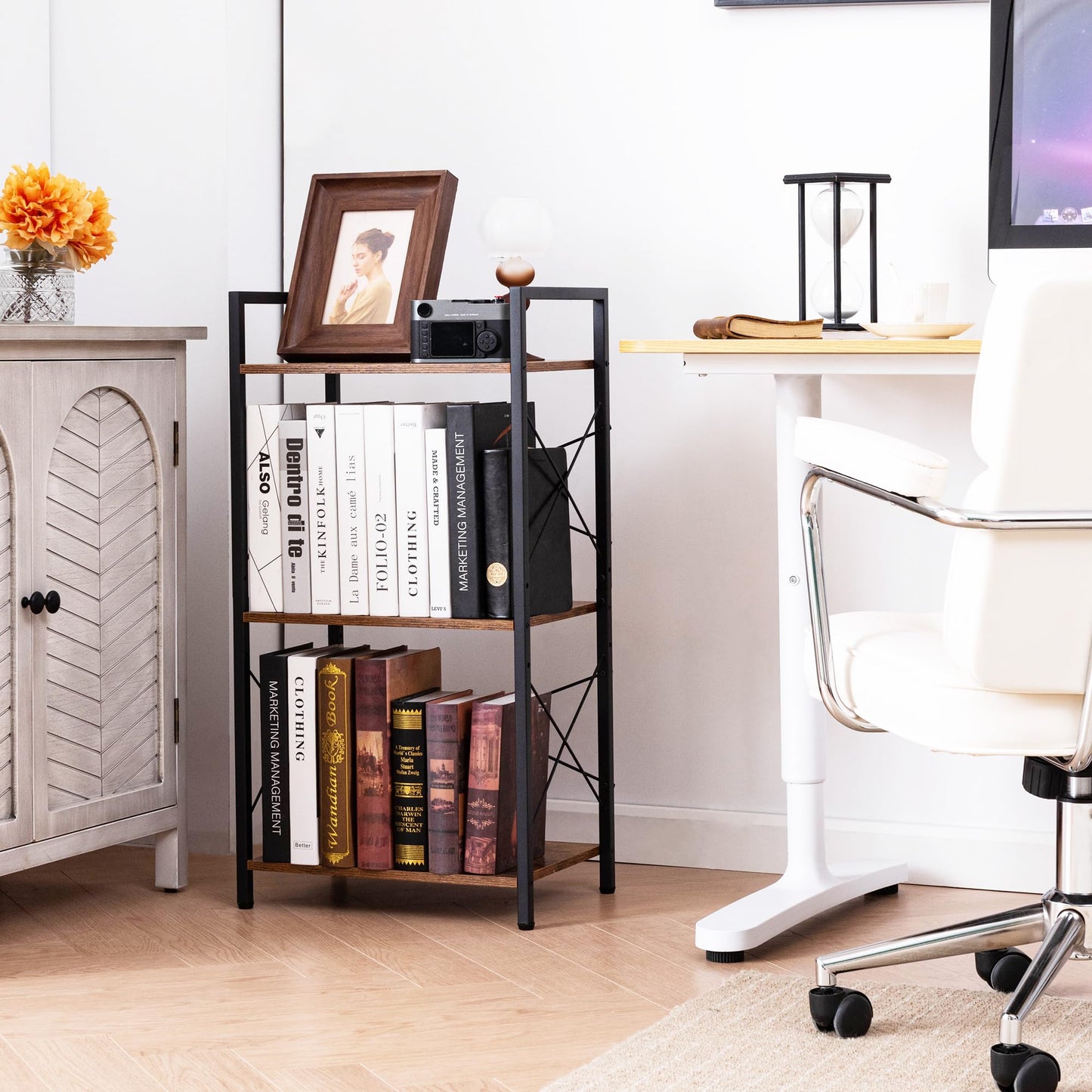 HCHQHS 4-Tier Industrial Bookshelf