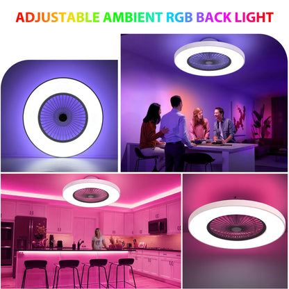 24" Bladeless LED Ceiling Fan – Black