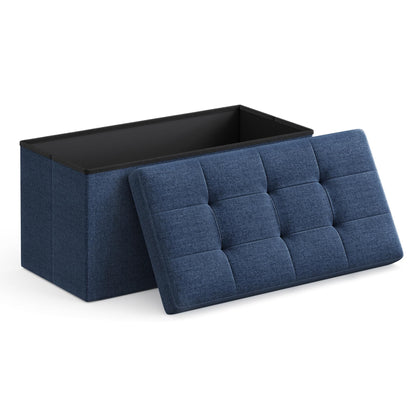 SONGMICS MAZIE 43" Folding Storage Ottoman Bench