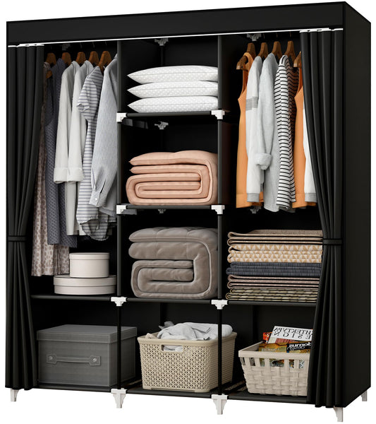 Portable 51" Closet with Rods & Shelves