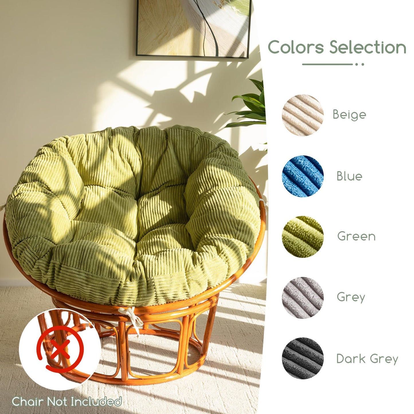 Papasan Chair Cushion 48" Green