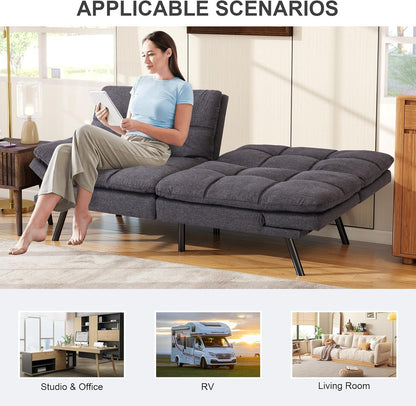 Vipbear Grey Futon Sofa Bed 71"