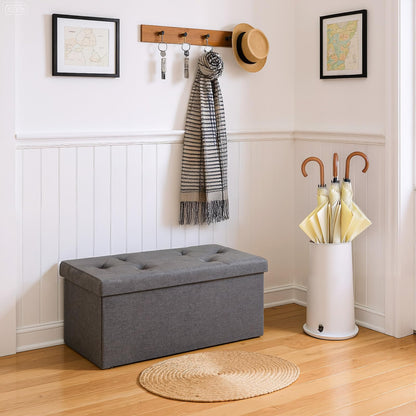 DUMOS 30" Foldable Storage Ottoman Bench