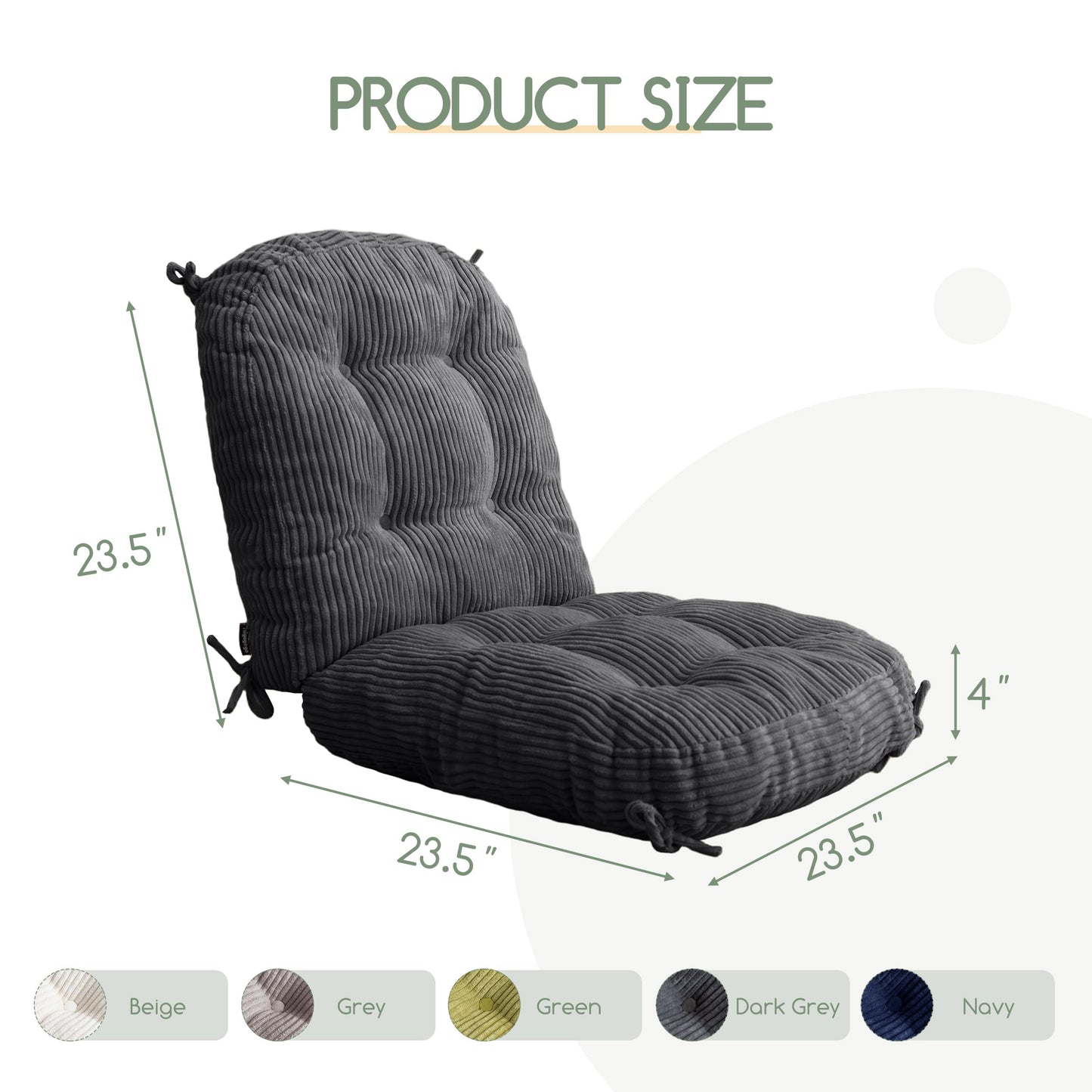 HIGOGOGO Papasan Cushion Grey