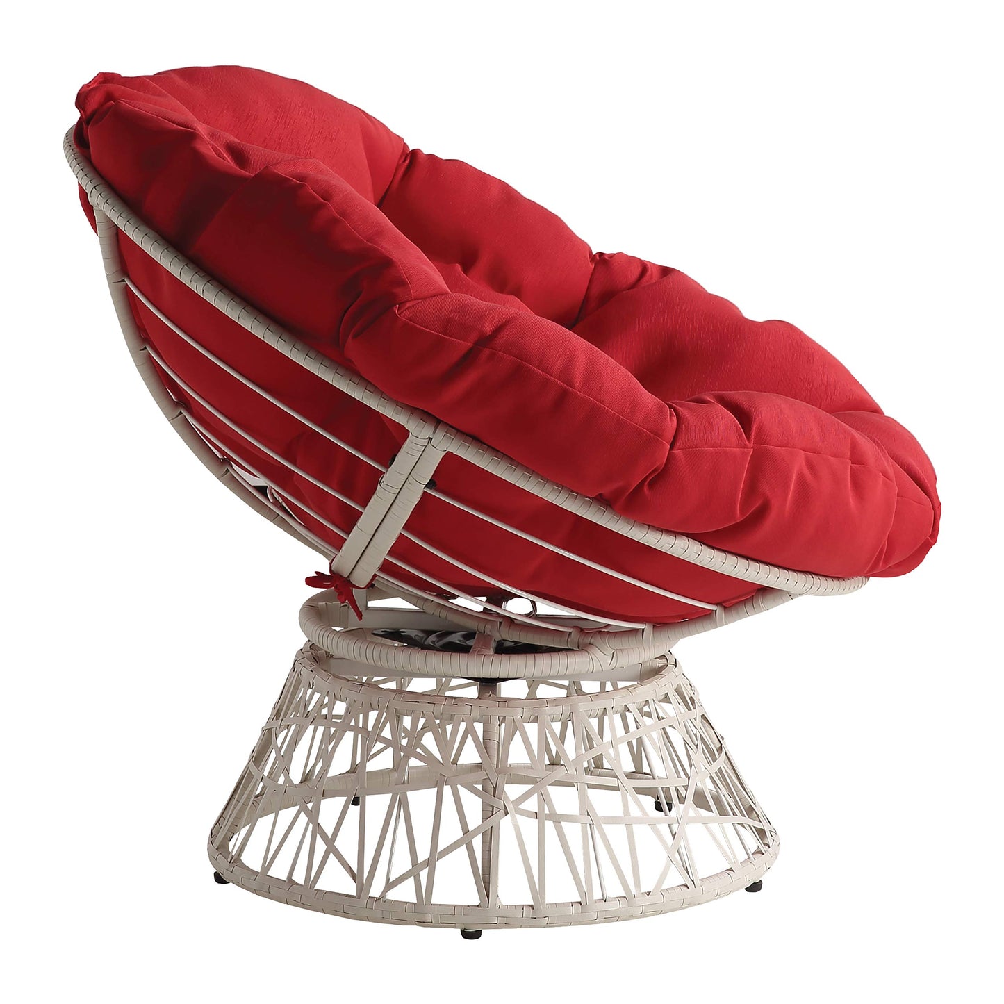 OSP Swivel Papasan Chair White