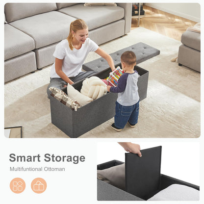 Sweetcrispy 43" Foldable Storage Ottoman Bench