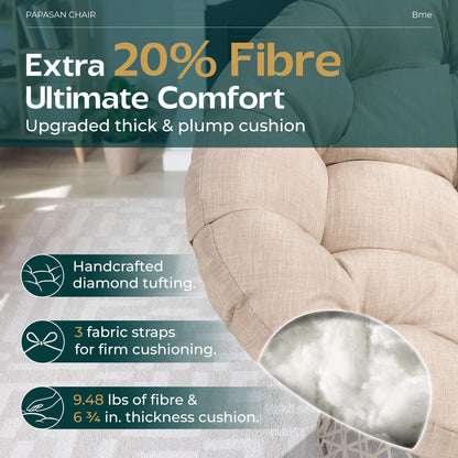 BME 40" Wicker Papasan Chair