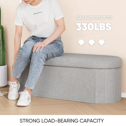 FSOBEIIALEO 43.3" Sherpa Storage Ottoman Bench