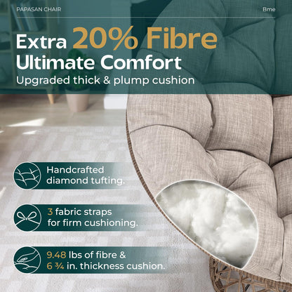 BME 40" Wicker Papasan Chair