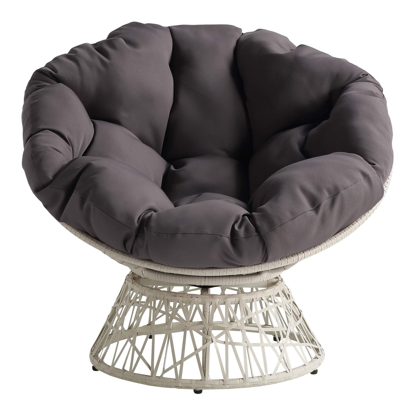 OSP Swivel Papasan Chair White