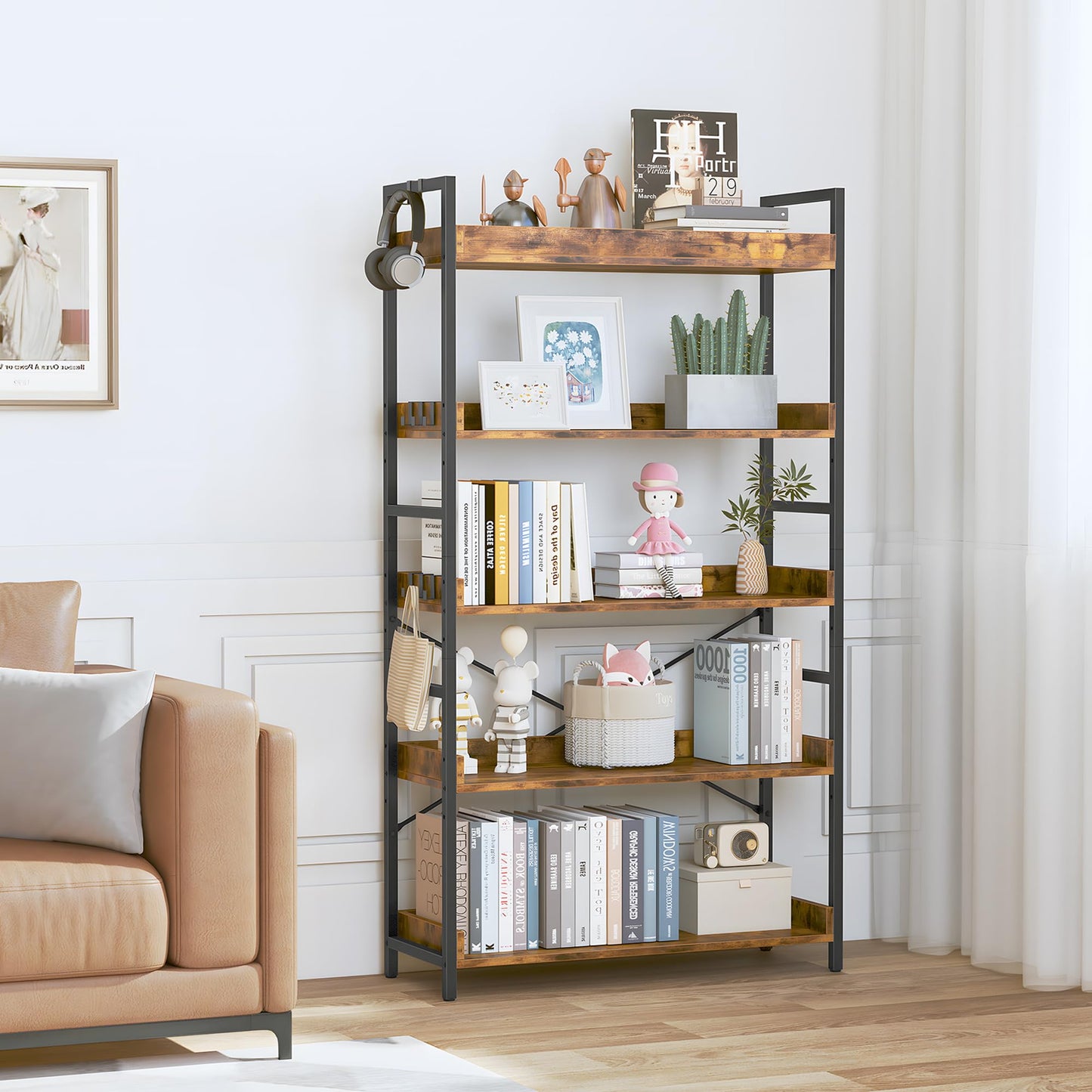 HCHQHS 6-Tier Bookcase