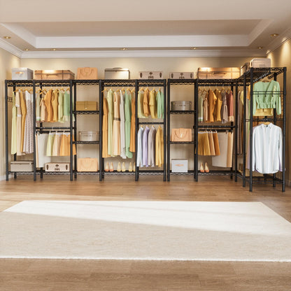 Heavy Duty Large Garment Rack with Shelves & Rods