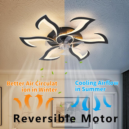 32" Black Ceiling Fan with Light