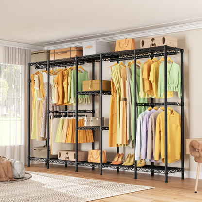 Heavy Duty Large Garment Rack with Shelves & Rods