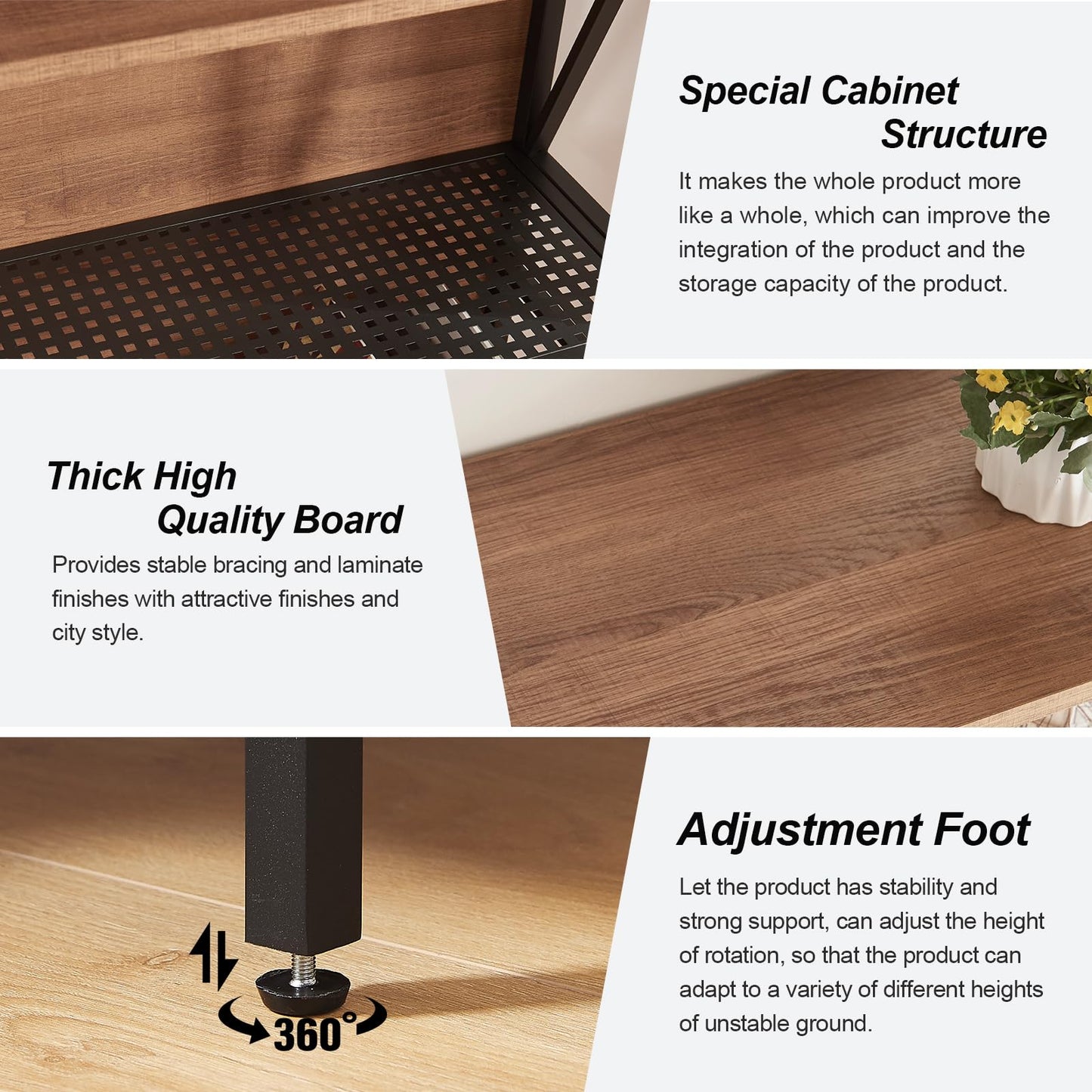 HOMISSUE 7-Tier Rustic Bookshelf
