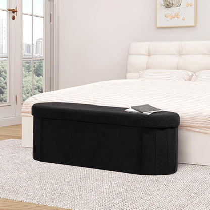 FSOBEIIALEO 43.3" Sherpa Storage Ottoman Bench