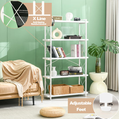 HCHQHS 4-Tier Industrial Bookshelf