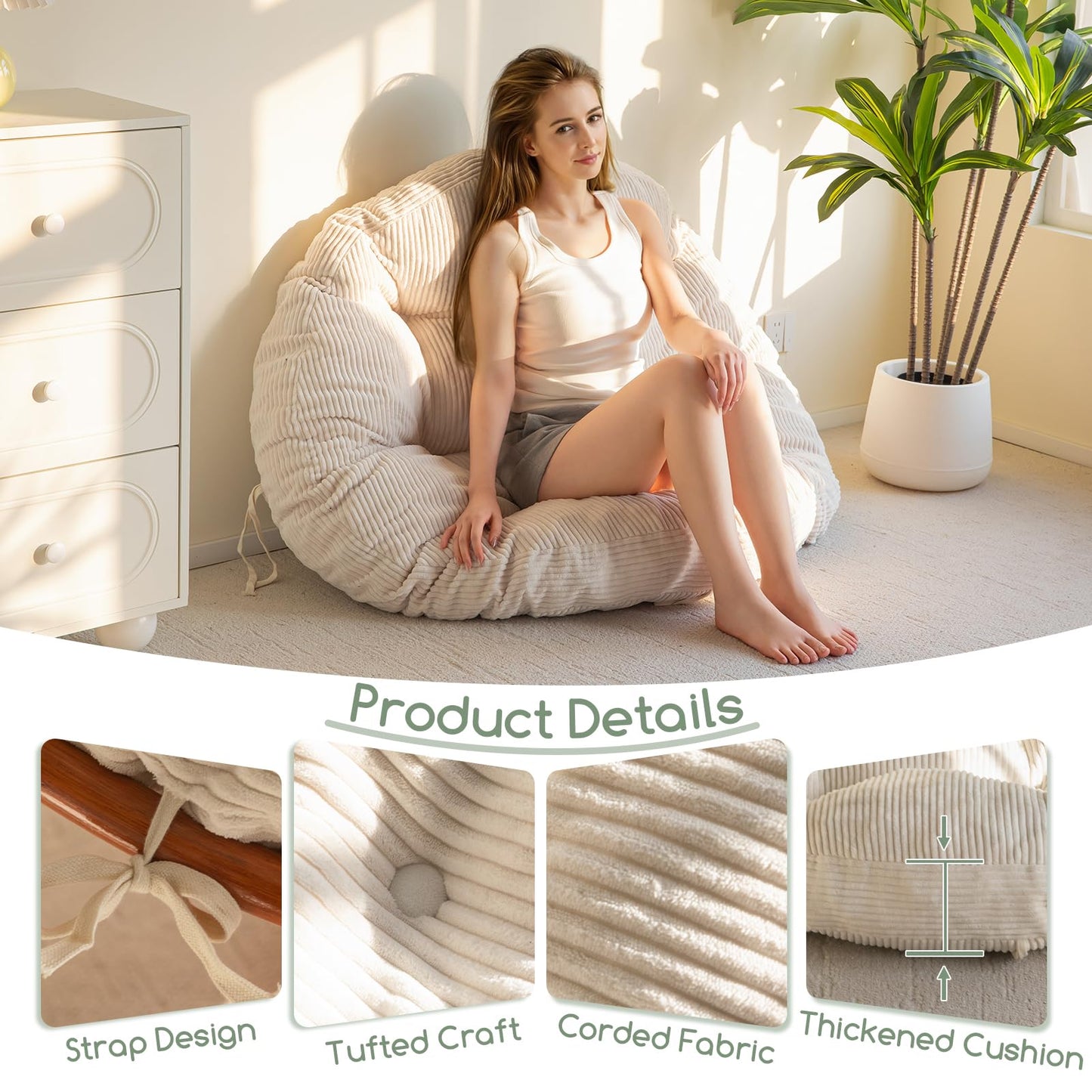 Papasan Chair Cushion 48" Green
