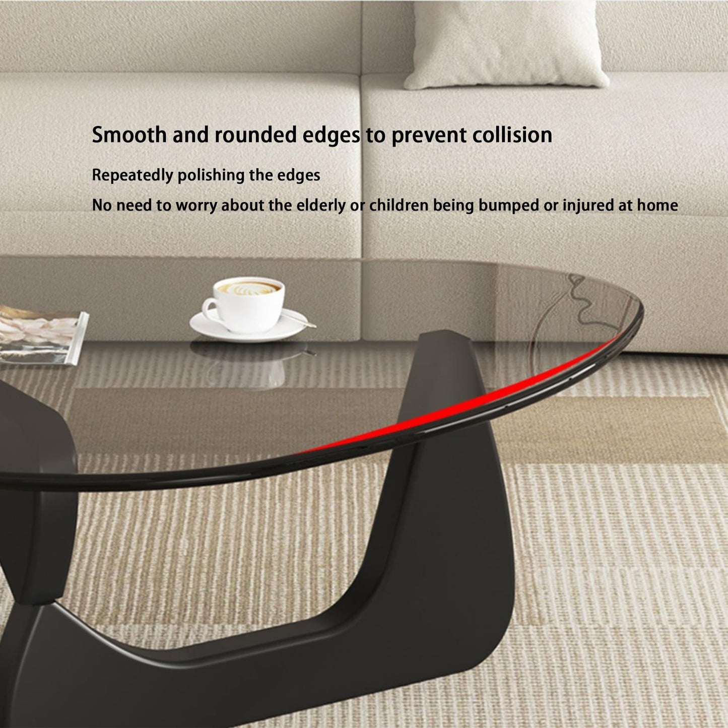 EASYSOUL 32" Glass Coffee Table