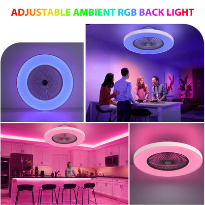 24" Bladeless LED Ceiling Fan – Black