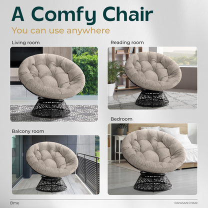 Bme 40" Papasan Swivel Chair