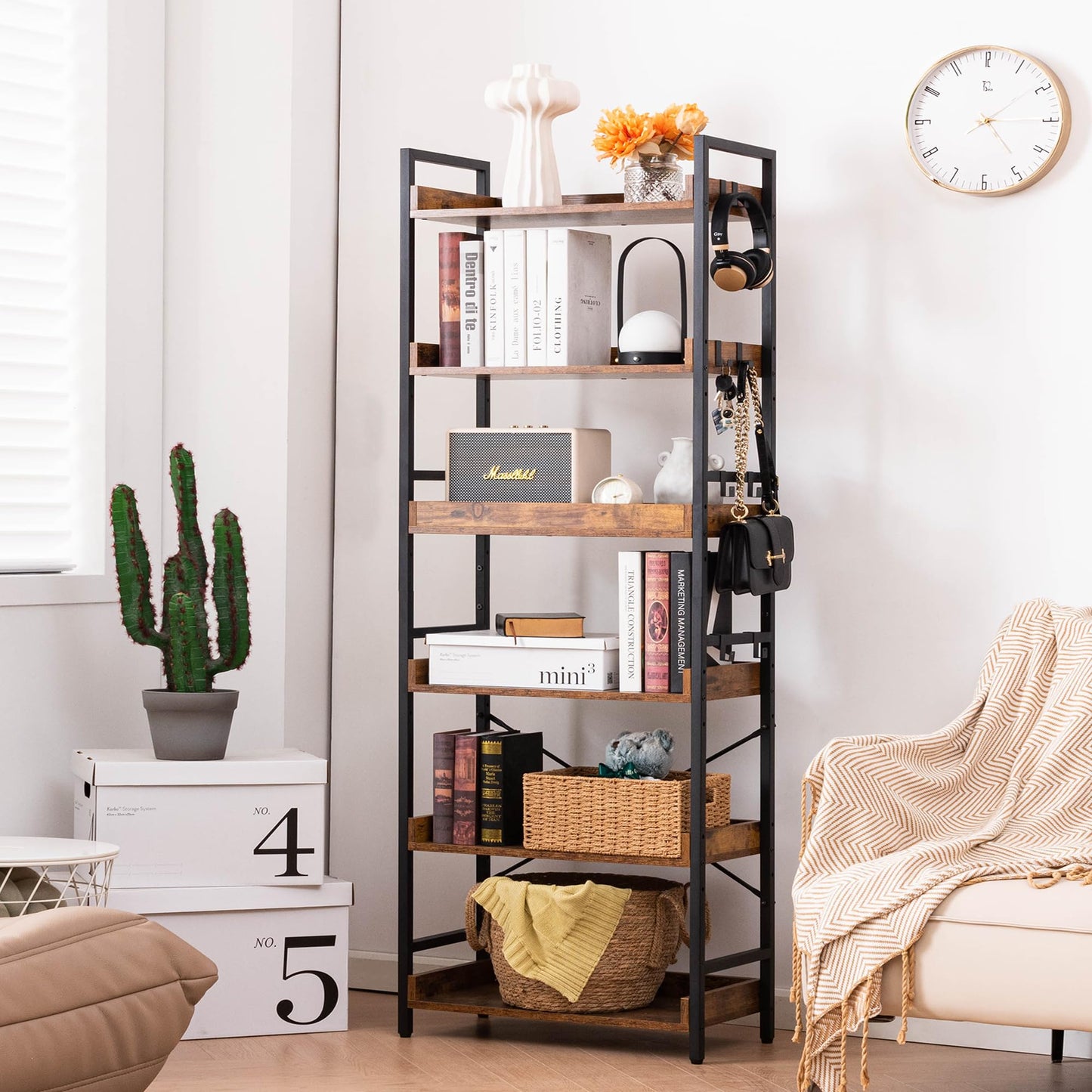HCHQHS 6-Tier Bookcase