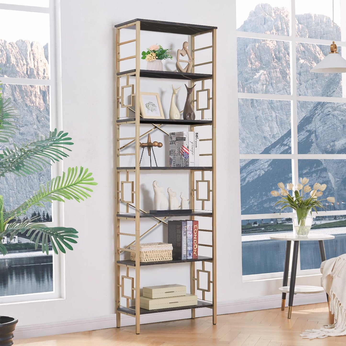 HOMISSUE 84" Metal Bookshelf