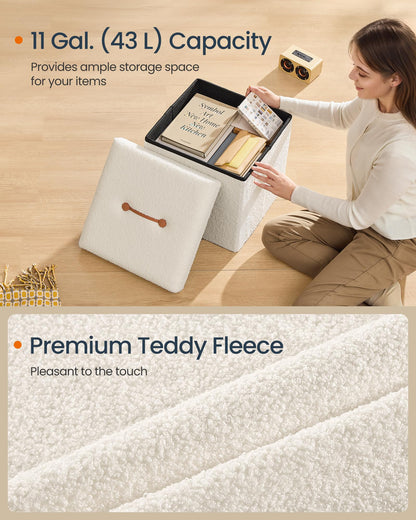SONGMICS Storage Ottoman Bench, 15"x30"x15"
