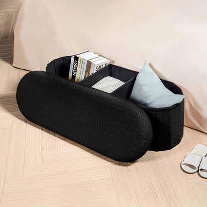 FSOBEIIALEO 43.3" Sherpa Storage Ottoman Bench
