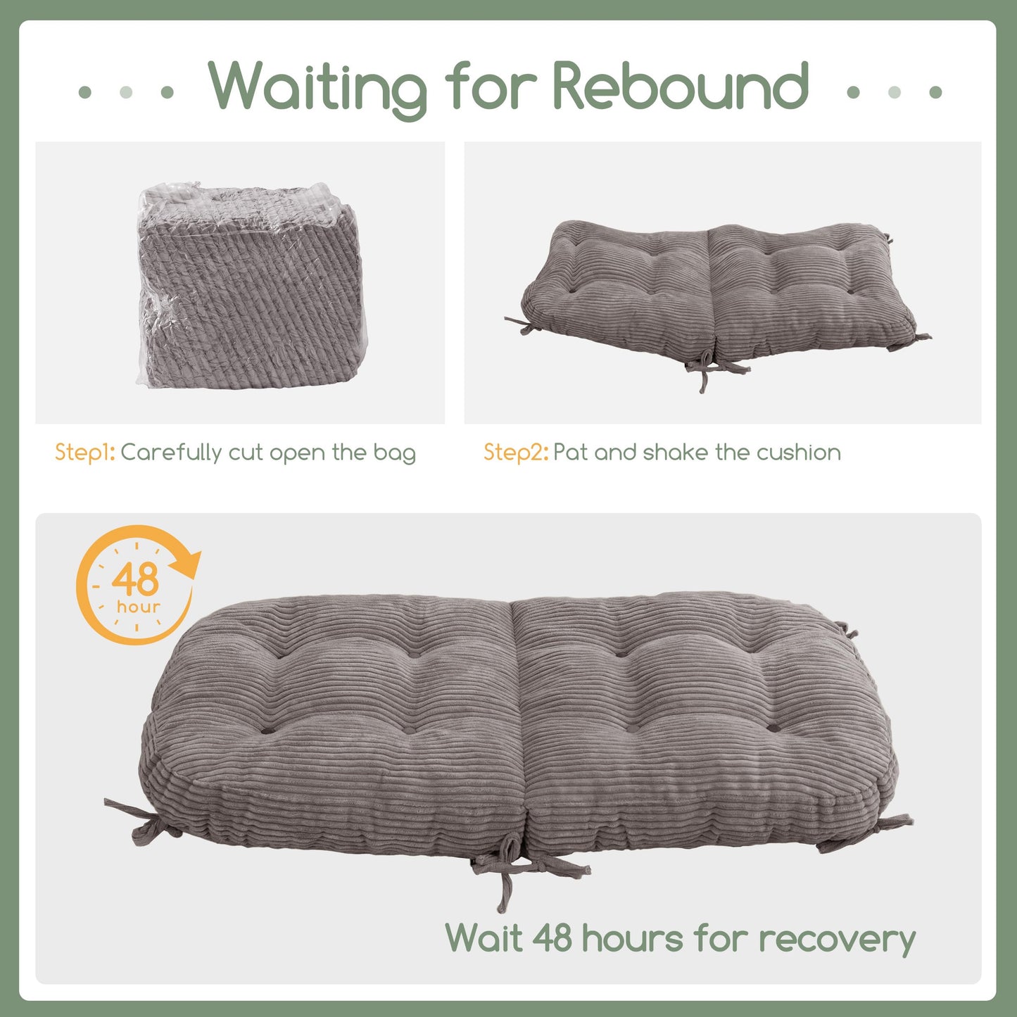 HIGOGOGO Papasan Cushion Grey