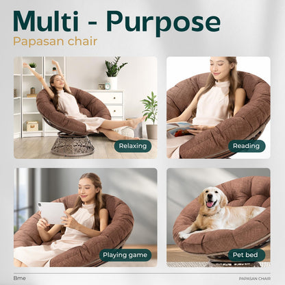 Bme 40" Papasan Swivel Chair