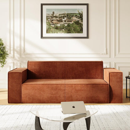 Mjkone 76" 3-Seater Brown Sofa