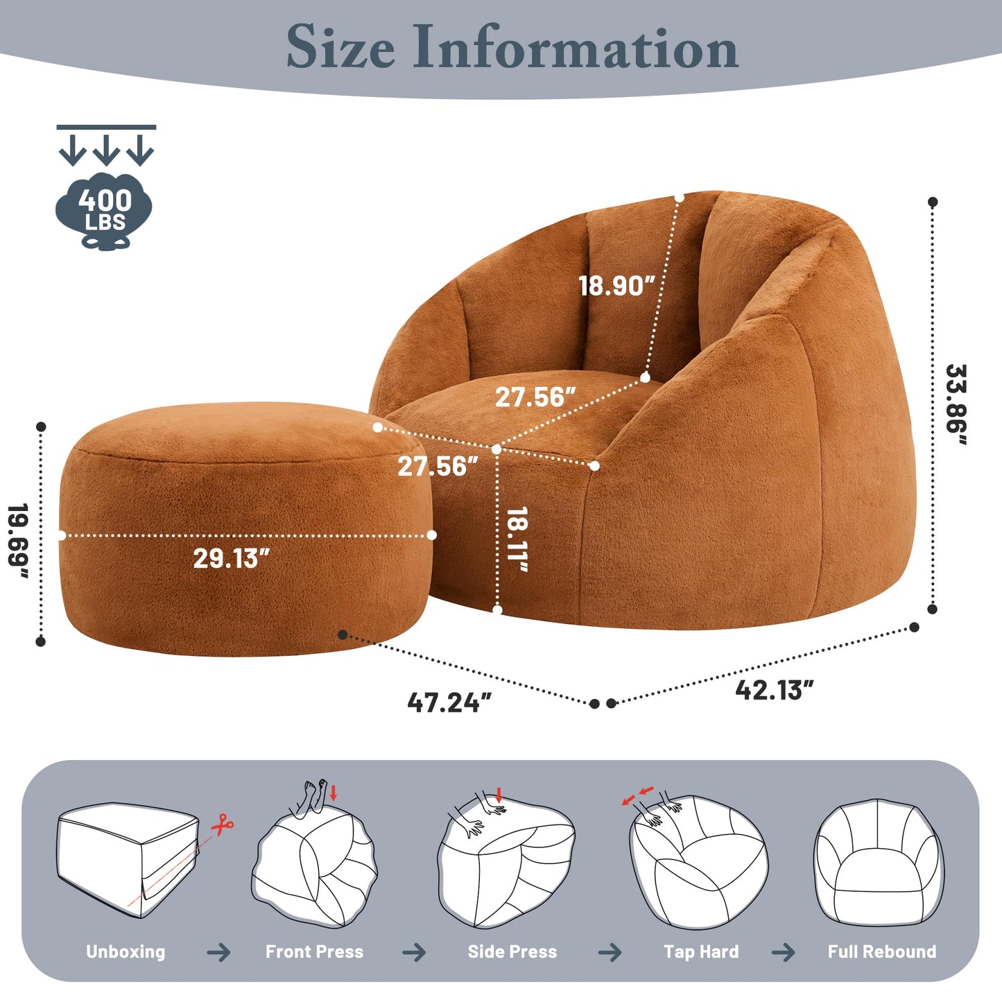 Giant Bean Bag Chair – Beige