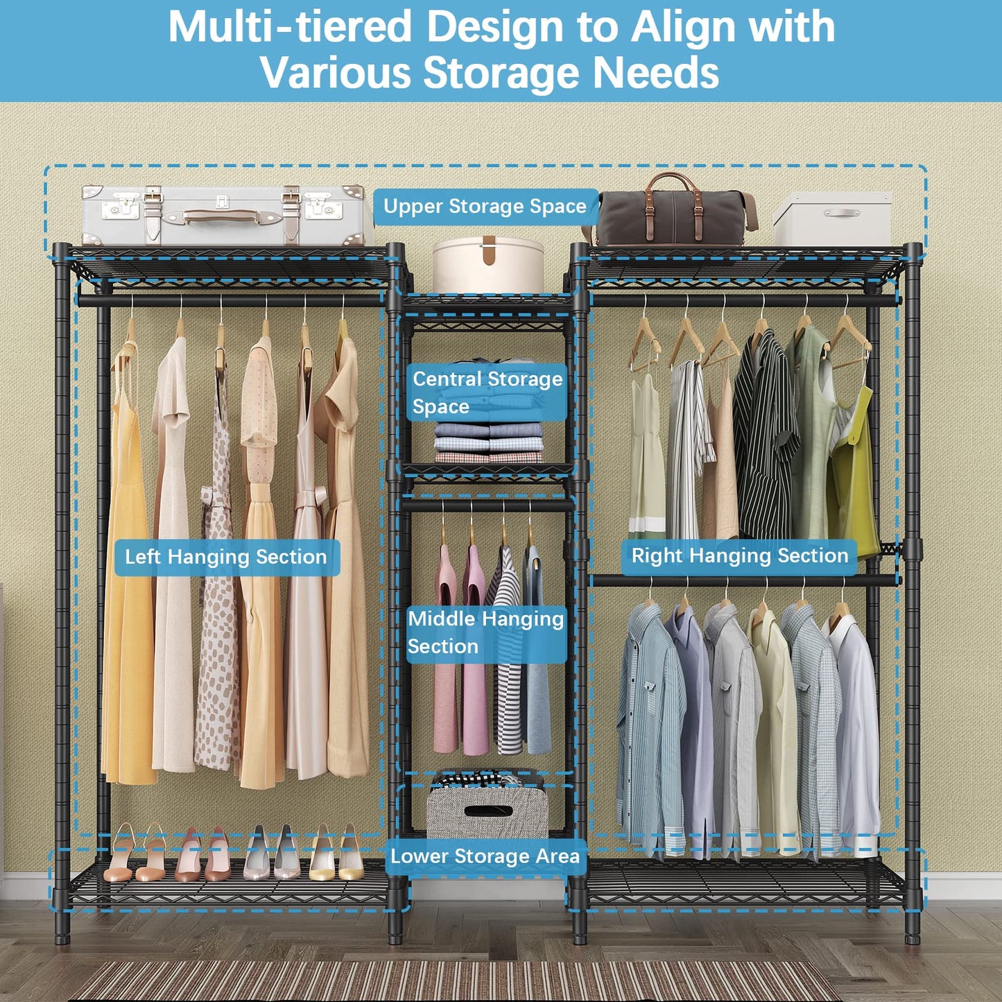 VIPEK 5-Tier Heavy Duty Garment Rack