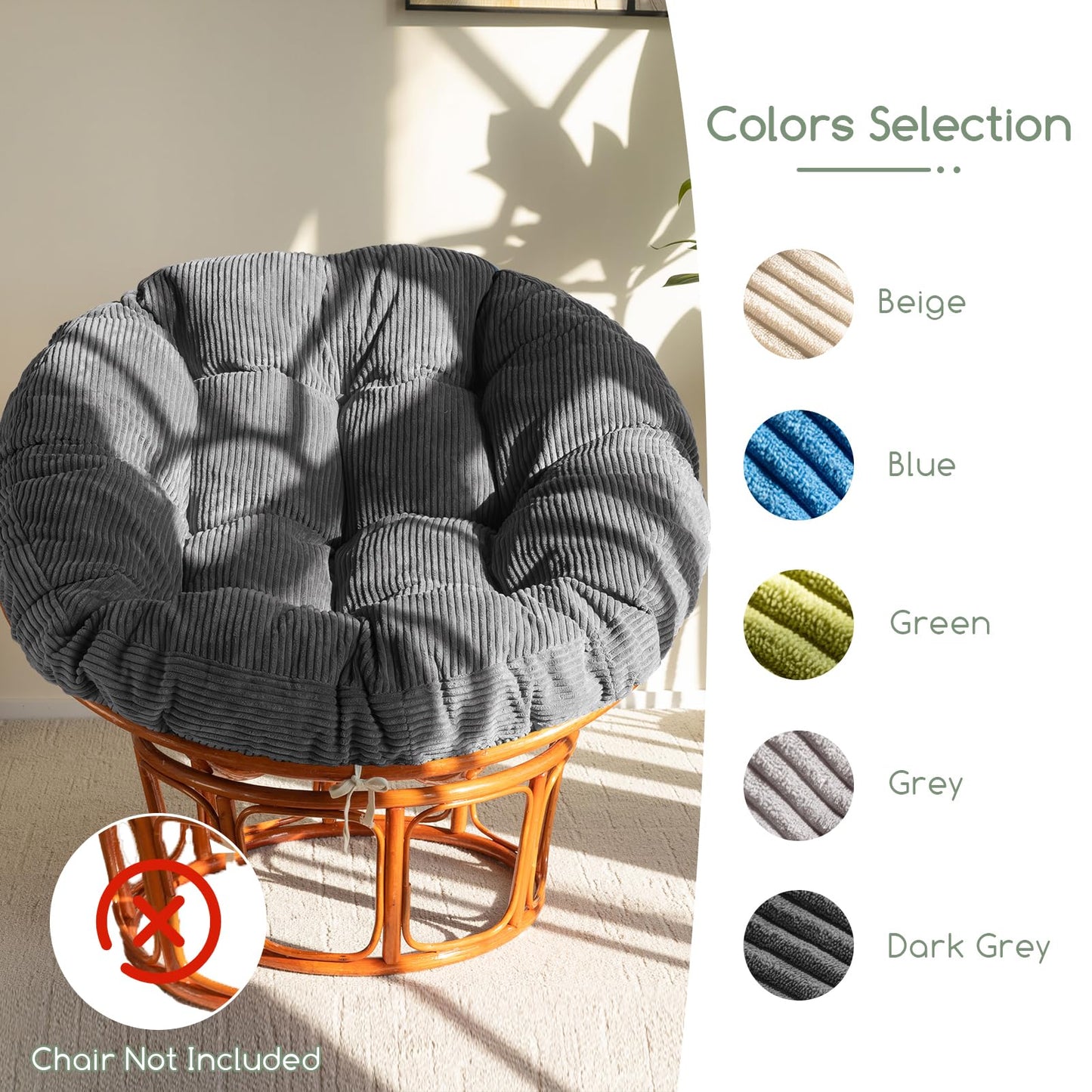 Papasan Chair Cushion 48" Green