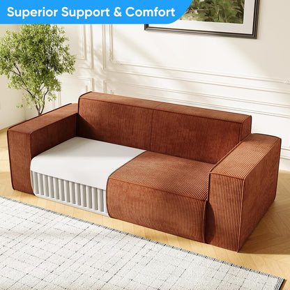 Mjkone 76" 3-Seater Brown Sofa