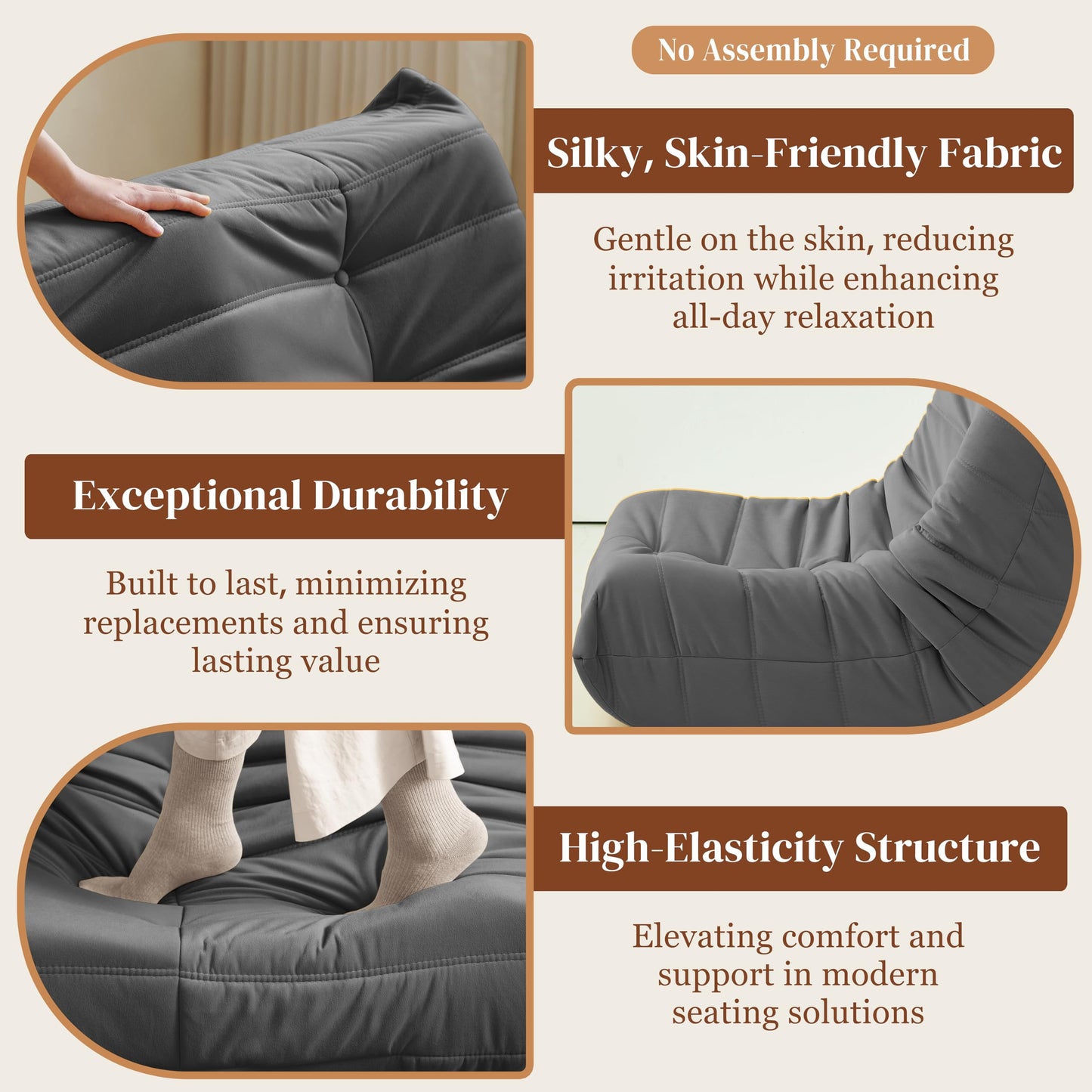 Dark Gray Bean Bag Chair
